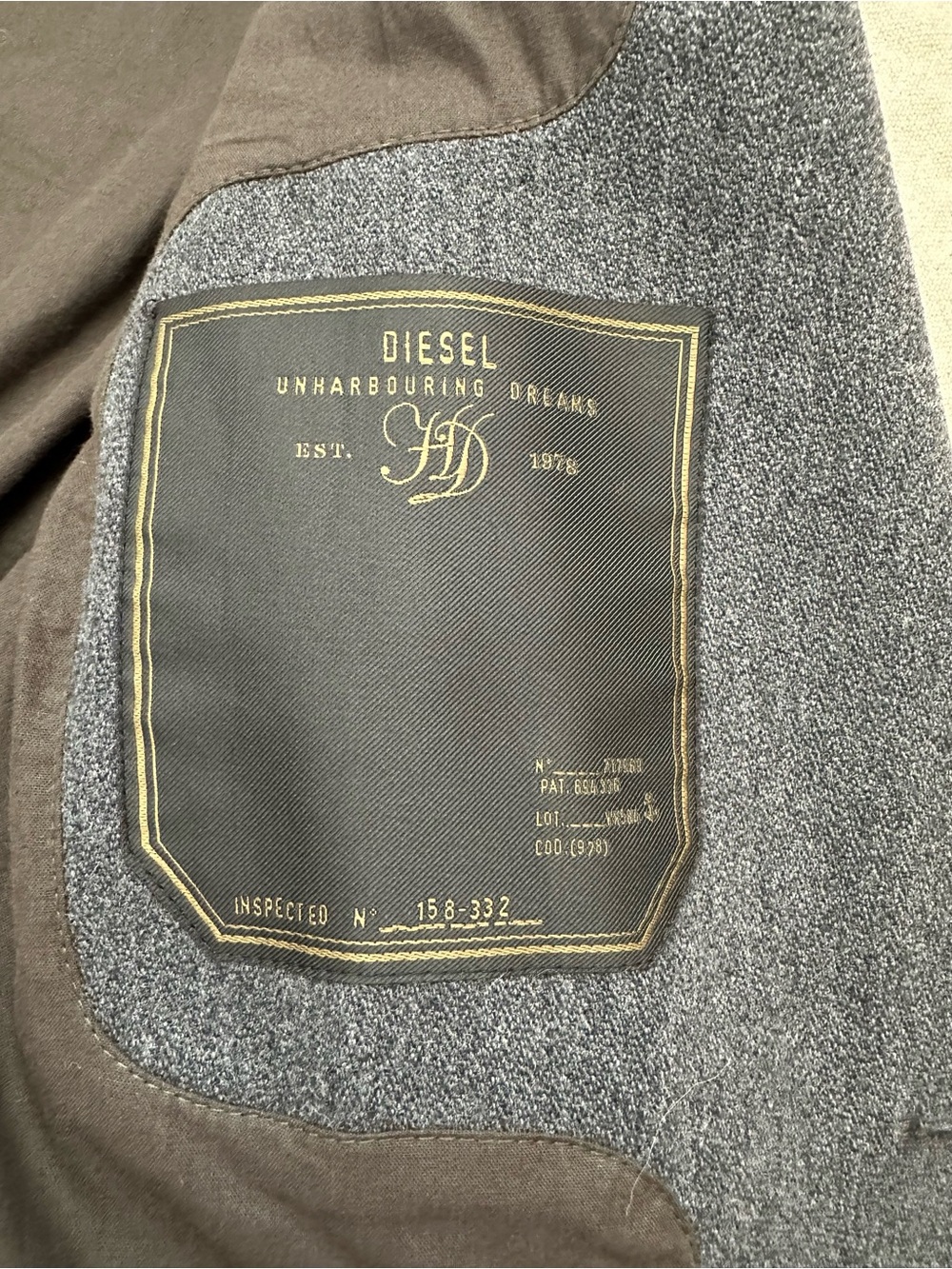DIESEL Charcoal Grey Wool Blend Blazer Jacket - Size L (Runs Small / Slim Fit) - Picture 10 of 16